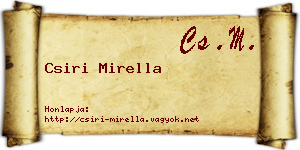 Csiri Mirella névjegykártya